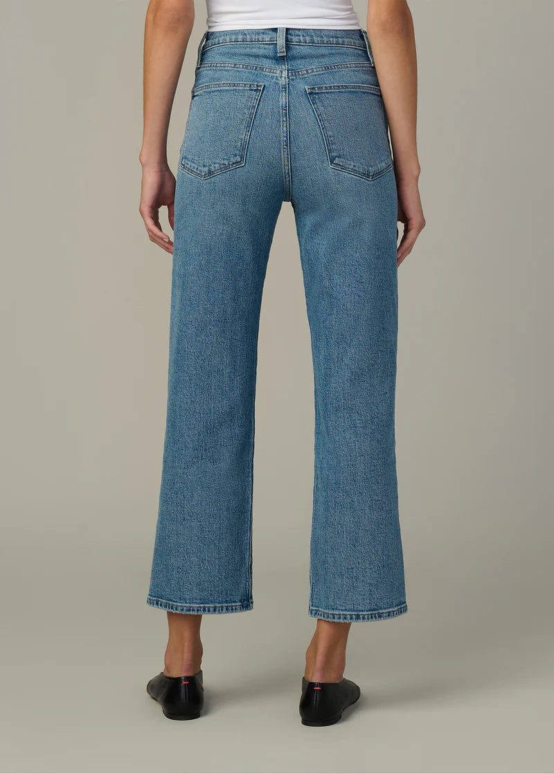 Margo Crop High Rise Straight Jeans - Medium Indigo Wash Denim