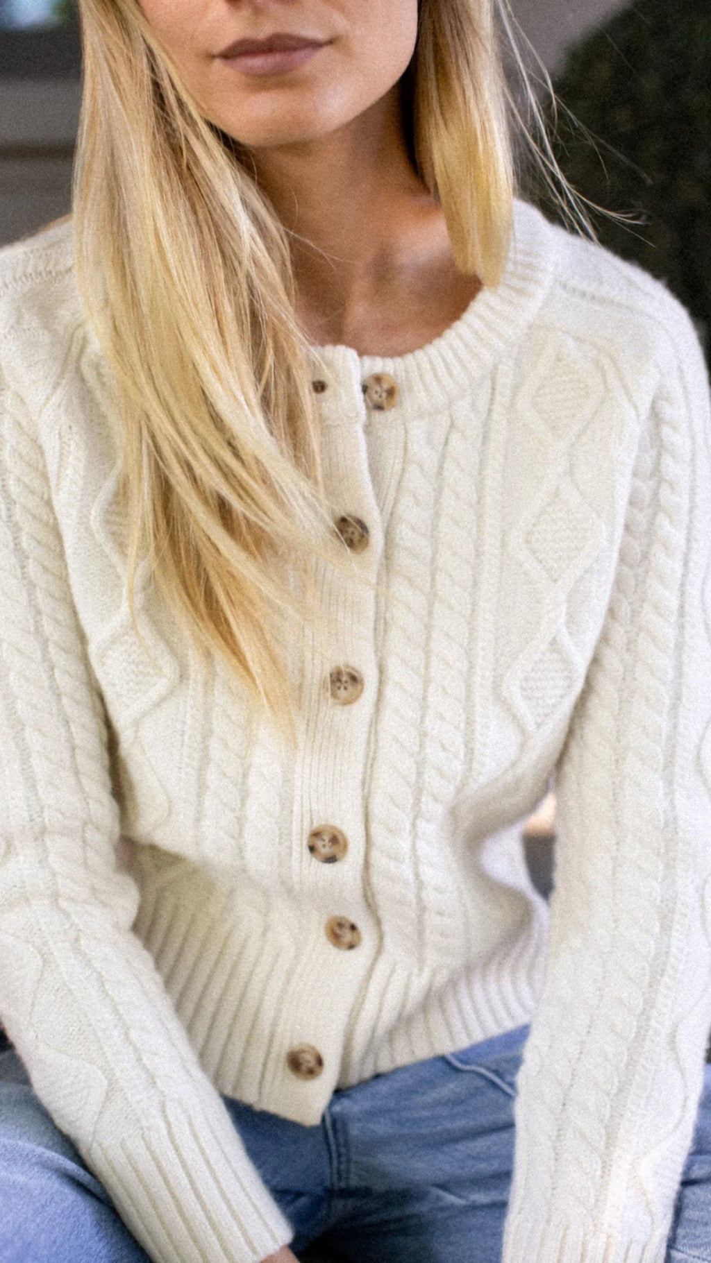 Francis Cable Knit Cardigan - Merino Wool Fisherman Button Cardigan