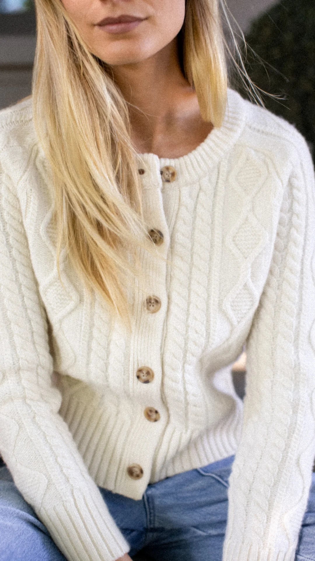 Francis Cable Knit Cardigan - Merino Wool Fisherman Button Cardigan