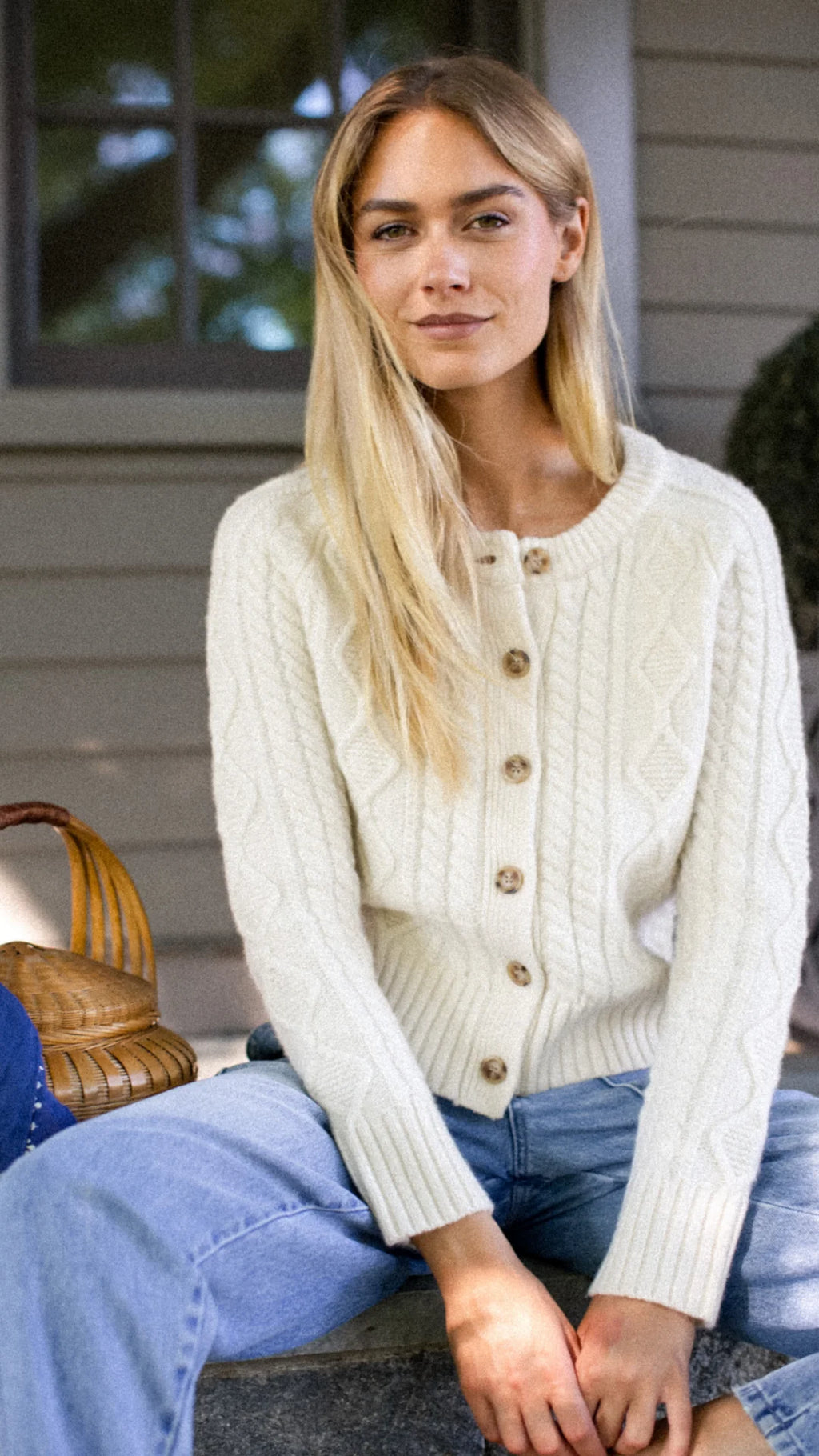 Francis Cable Knit Cardigan - Merino Wool Fisherman Button Cardigan