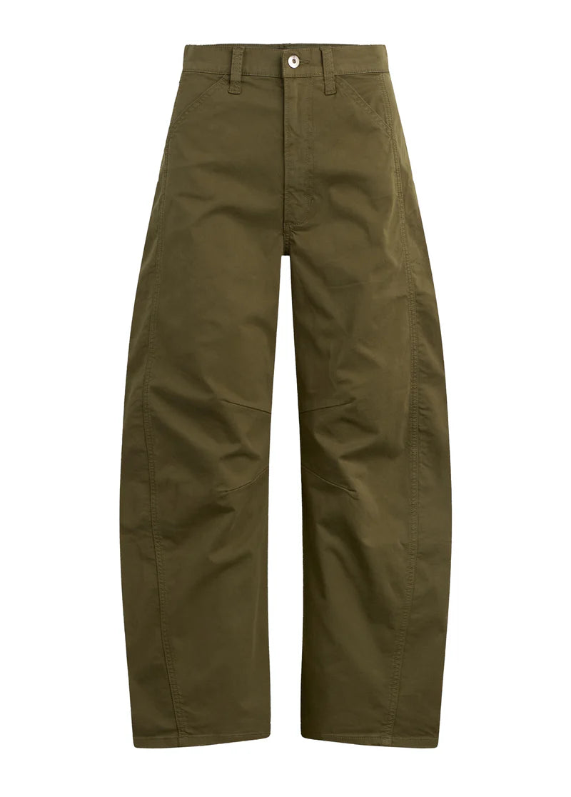 The Bowie High Rise Jeans - Olive Green Relaxed Fit Denim