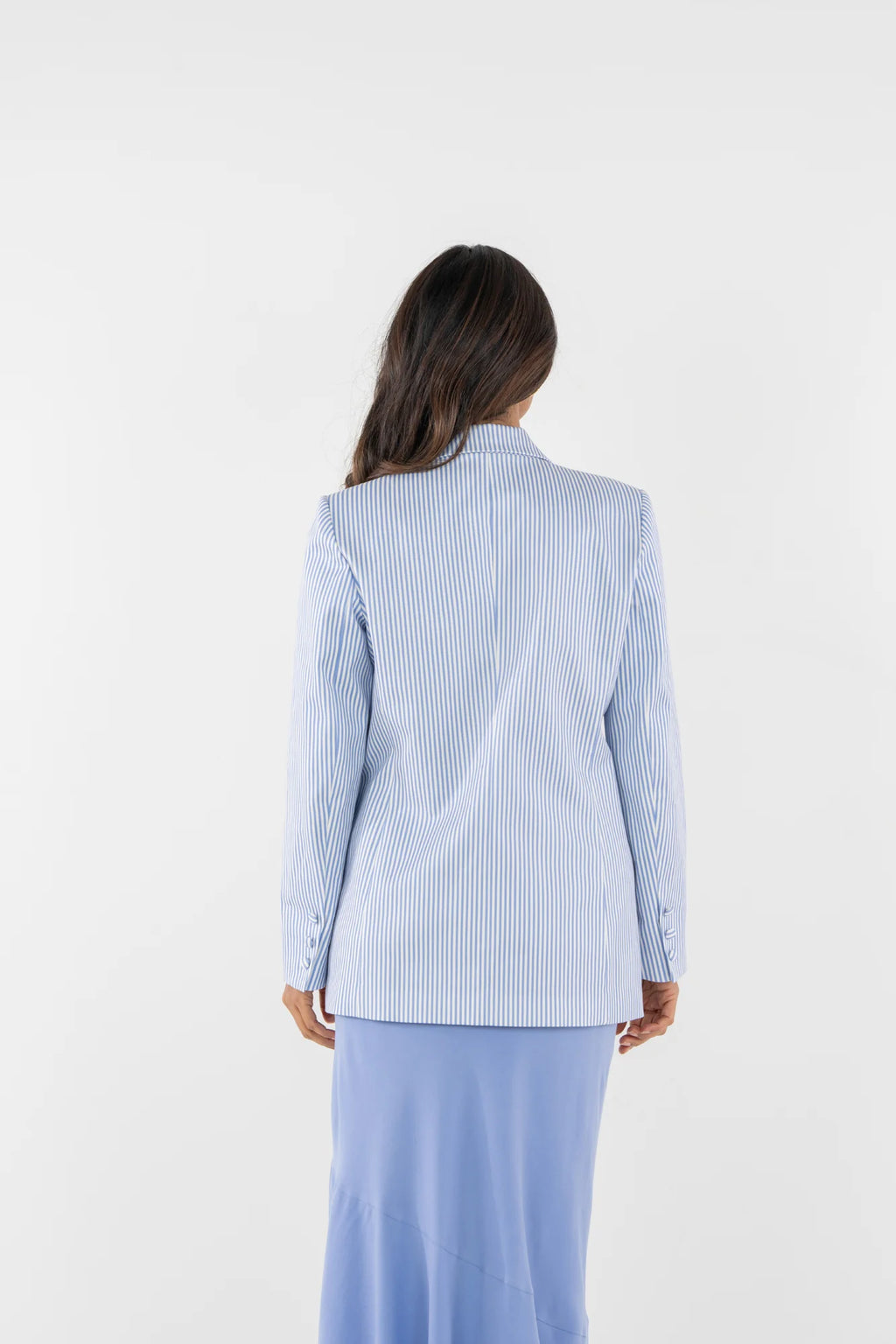 Bristol Blazer - Grapemist Stripe Double Breasted Blazer