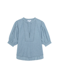 Emmett Top - Chambray Puff Sleeve Button-Front Top