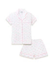 Pima Cotton Pajama Shorts and Top Set - Blushing Bows Pink Print