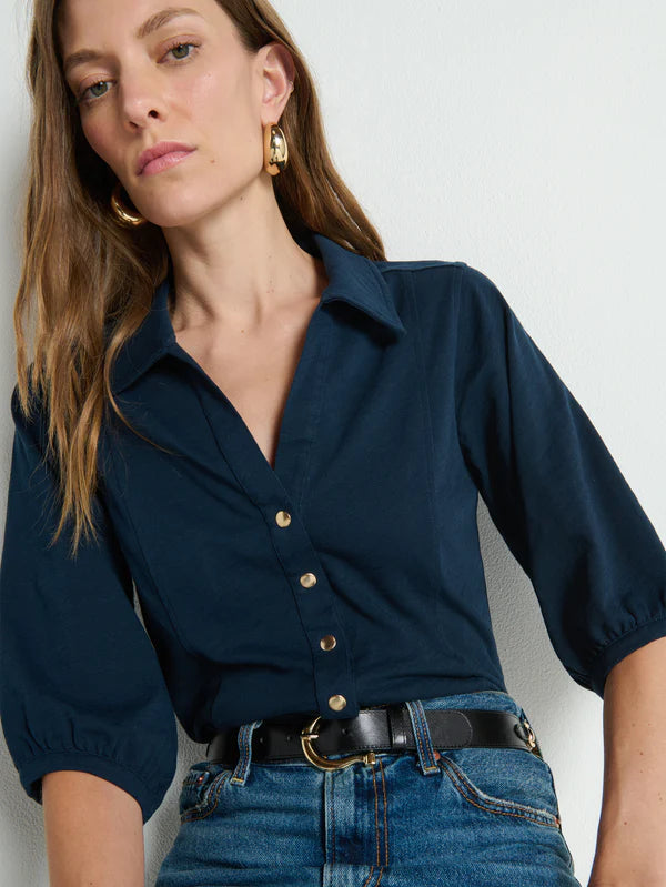 Shannon Top - Night Sky Peruvian Cotton Balloon Sleeve Top