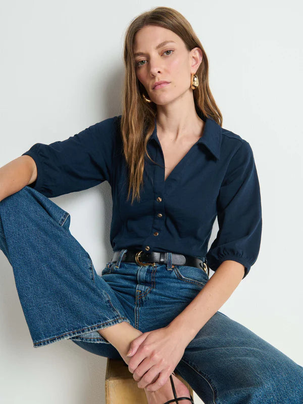 Shannon Top - Night Sky Peruvian Cotton Balloon Sleeve Top