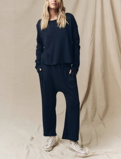 The Long Sleeve Crop Tee - Raw Hem Cotton Tee