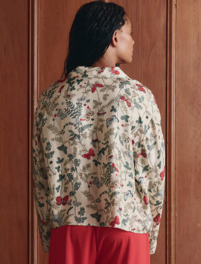 The Meadow Henley Top - Oversized Silk Henley