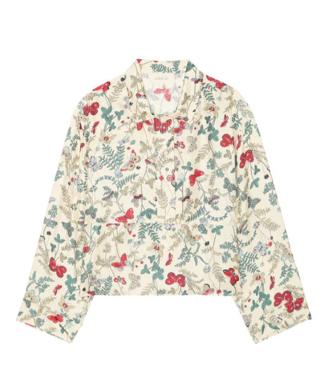 The Meadow Henley Top - Oversized Silk Henley