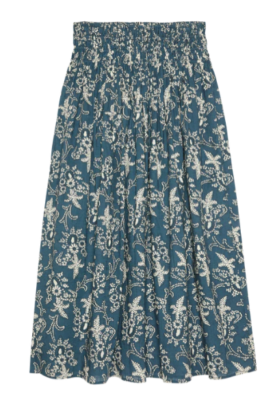 The Viola Skirt - Airy Cotton Smocked Waist Maxi Skirt