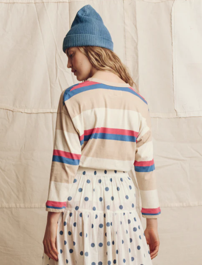 The Shrunken Henley - Yarn Dye Stripe Cotton Henley