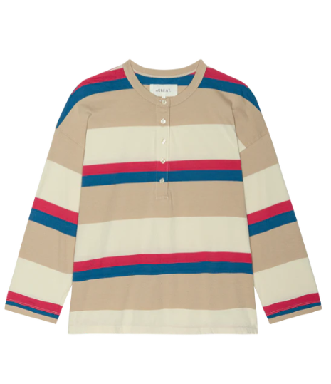 The Shrunken Henley - Yarn Dye Stripe Cotton Henley