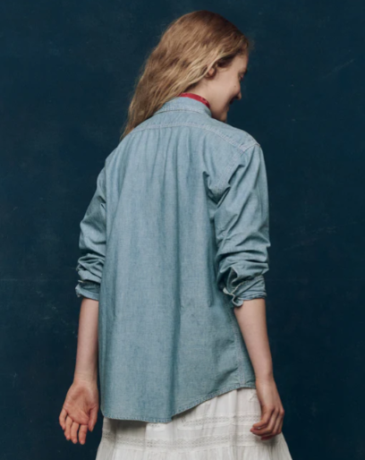 The Craftsman Shirt - Washed Medium Blue Denim Workwear Shirt