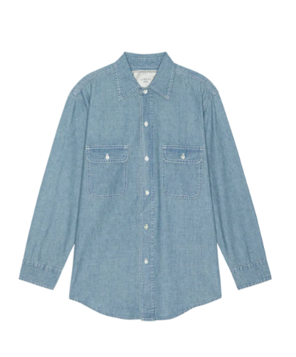 The Craftsman Shirt - Washed Medium Blue Denim Workwear Shirt