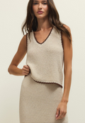 Yessenia Whipstitch Tank - Lightweight V-Neck La Concha Yarn