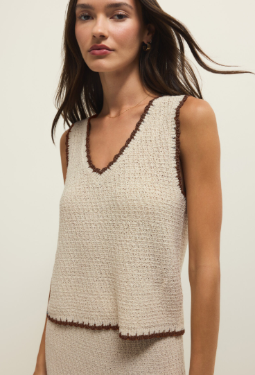 Yessenia Whipstitch Tank - Lightweight V-Neck La Concha Yarn