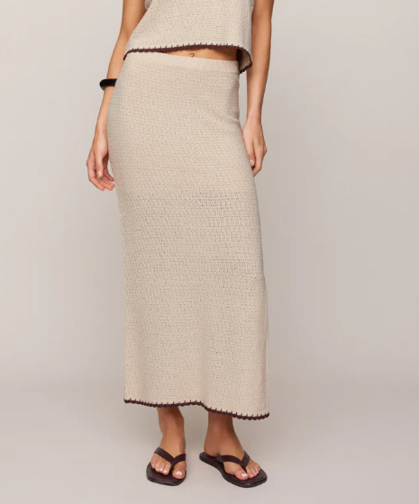 Yessenia Whipstitch Skirt - High Rise Midi La Concha Yarn