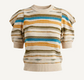 Rei Sweater - Striped, Organic Cotton Puff Sleeve Knit