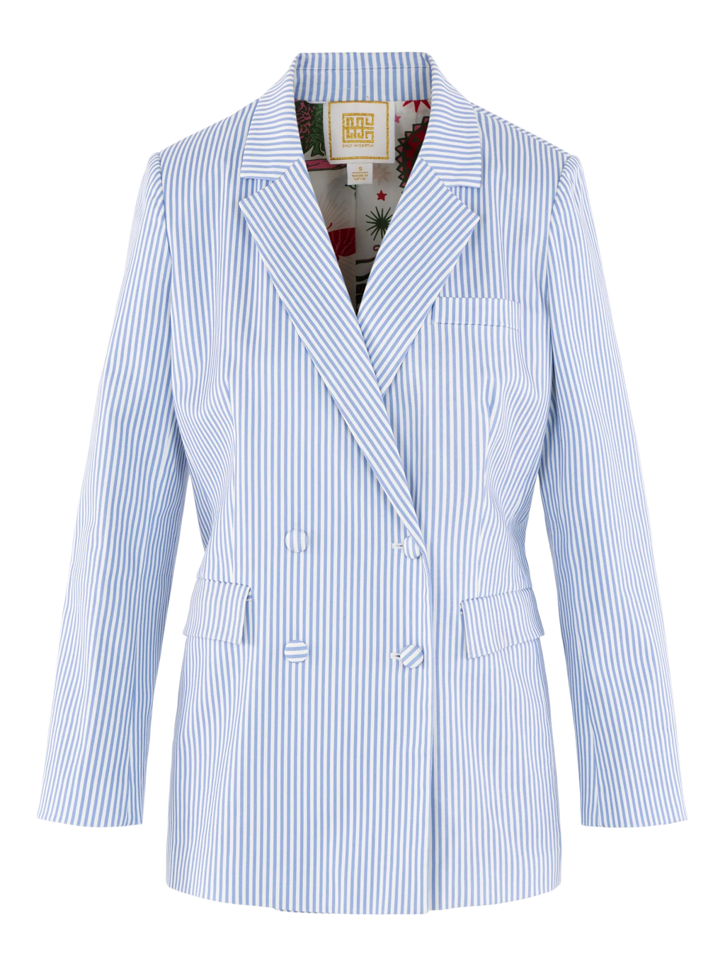Bristol Blazer - Grapemist Stripe Double Breasted Blazer