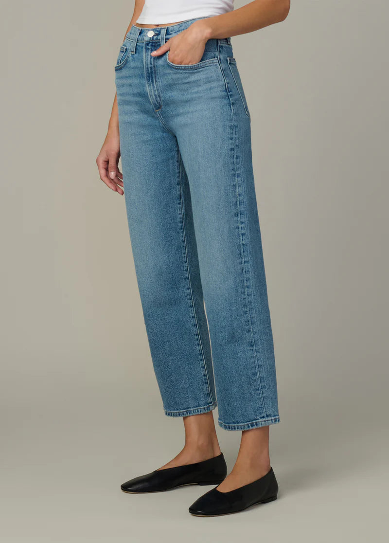 Margo Crop High Rise Straight Jeans - Medium Indigo Wash Denim