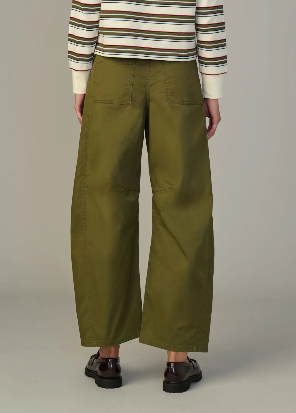 The Bowie High Rise Jeans - Olive Green Relaxed Fit Denim