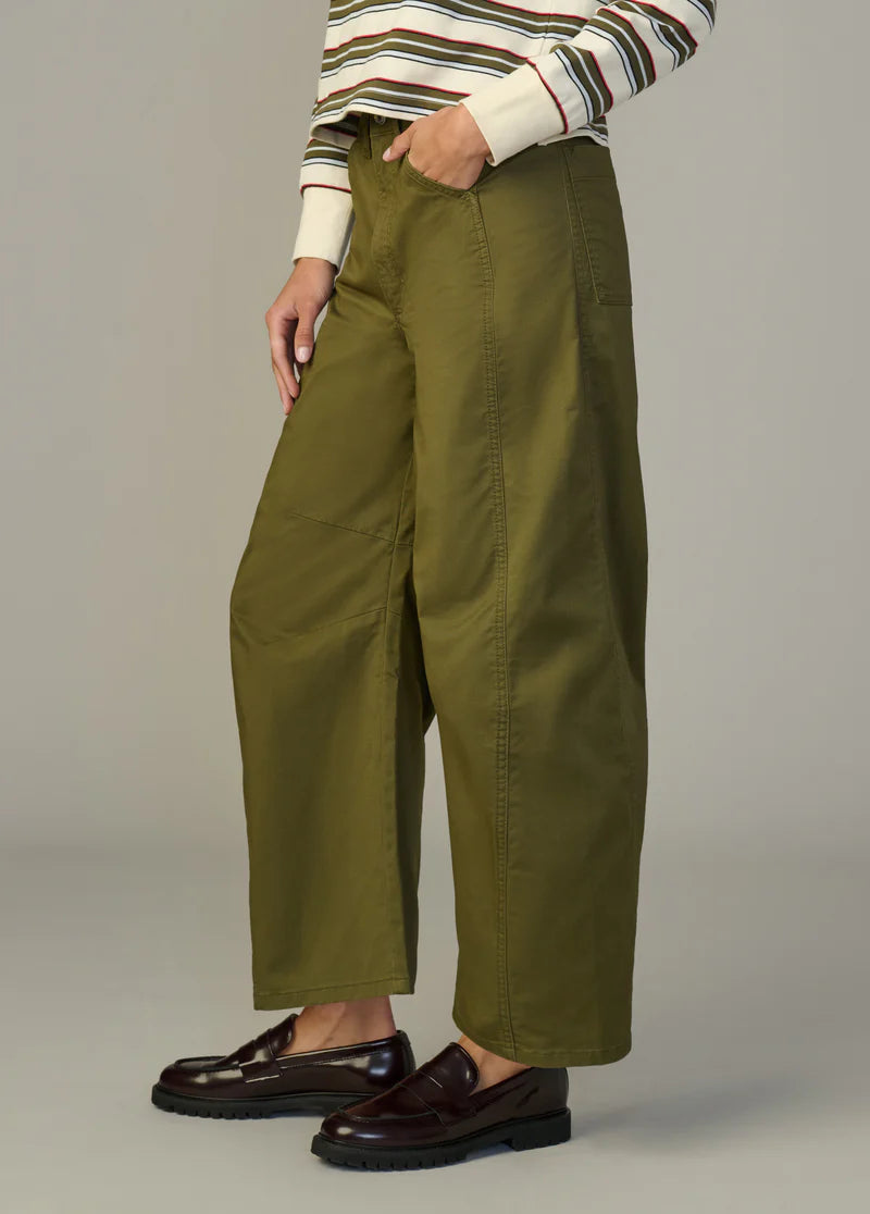 The Bowie High Rise Jeans - Olive Green Relaxed Fit Denim