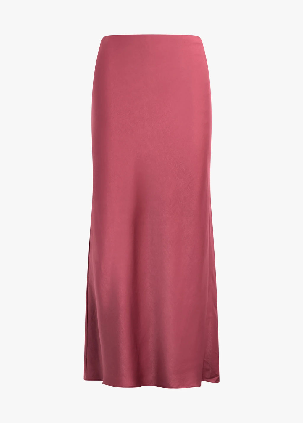 The Favorite Skirt - Earth Red Bias-Cut Hammered Satin Midi Skirt