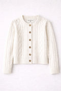Francis Cable Knit Cardigan - Merino Wool Fisherman Button Cardigan